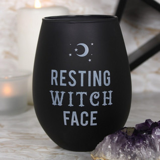 Jalaton viinilasi 'Resting Witch Face'