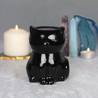 Tuoksulyhty keraaminen 'Musta Kissa' 12cm