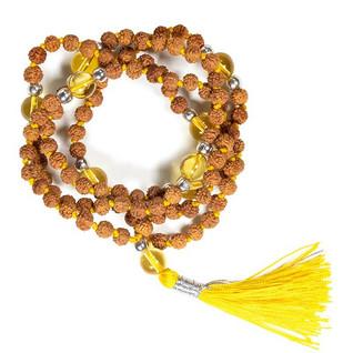 Malahelmet 'Rudraksha & Sitriini' 108 helmeä