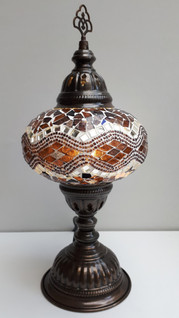 Mosaiikkivalaisin 'Table' Meripihka 38cm/Ø16cm