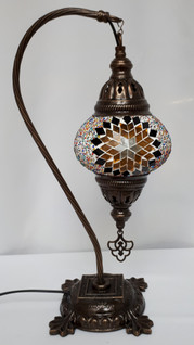 Mosaiikkivalaisin 'Camel Neck' Kullanruskea 42cm/Ø13cm
