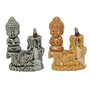 Suitsukepoltin keraaminen 'Backflow Sitting Buddha' Harmaa