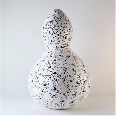 Kalebassivalaisin 'White Leaves' 33*17cm