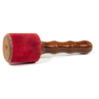 Soittokapula äänimaljalle nahkapäällysteinen punainen 19*6cm