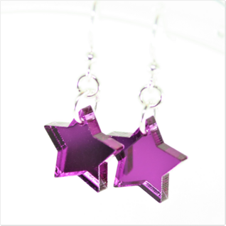 Korvakorut 'Akryyli Tähti' violetti 17mm