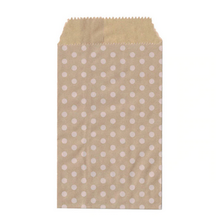 Lahjapussi paperi 'Dot' vaaleanruskea 8*15cm (3 kpl)