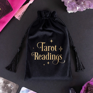Samettipussi 'Tarot Reading' Musta 19*12cm