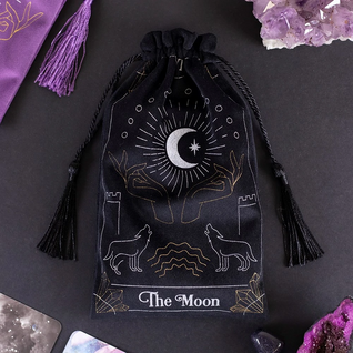 Samettipussi 'The Moon' Musta 19*12cm