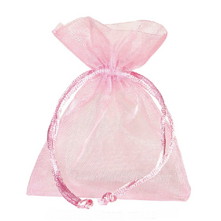 Organzapussi Vaaleanpunainen 12*17cm