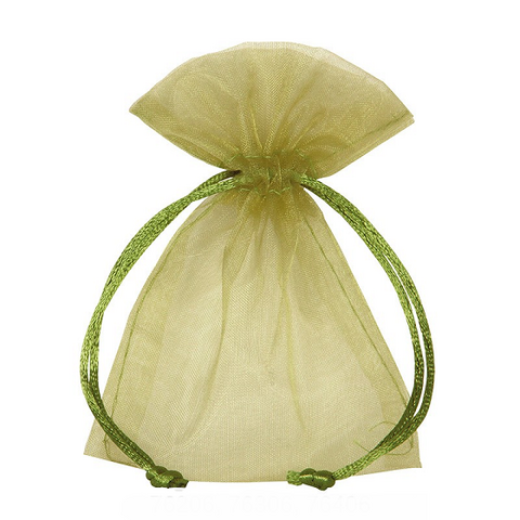 Organzapussi Oliivinvihreä 12*17cm