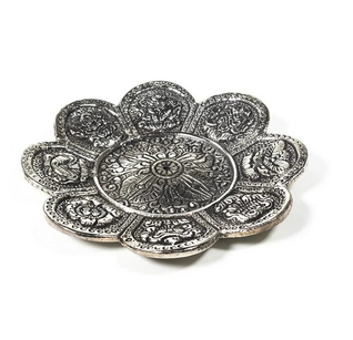 Suitsukepidike alumiinia '8 Auspicious Symbols' 11,5cm