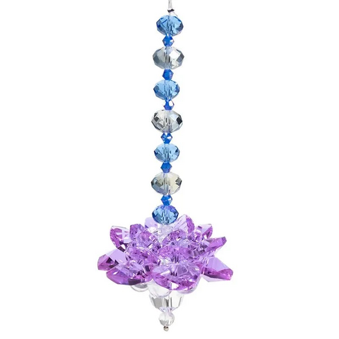 Feng Shui Kristalliriipus 'Crystal Lotus Purple' 45mm/11cm