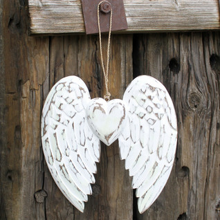 Enkelinsiivet 'White Albesia Wood' 15*13cm