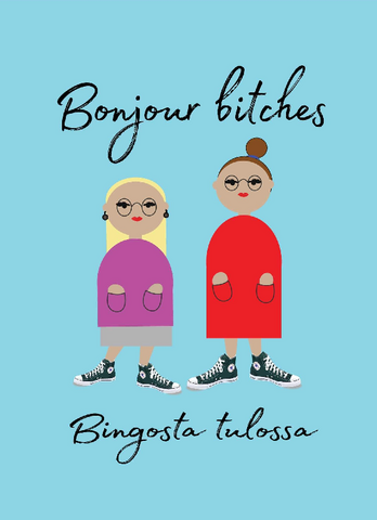 Täti-Postikortti: 'Bonjour'