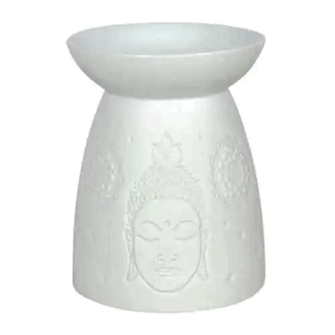 Tuoksulyhty keraaminen 'White Buddha Head' 14,5cm
