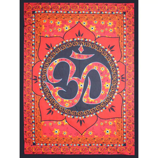 Seinävaate 'Om Lotus Red' 130*190cm
