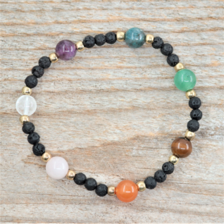 Rannekoru 'Laavakivi 7 Chakra'
