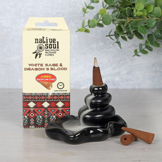 Native Soul White Sage & Dragon's Blood 'Jumbo Backflow' kartiosuitsuke (Green Tree)