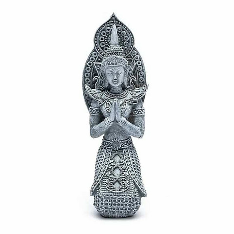 Patsas 'Serene Thai Praying Buddha' harmaa 21cm