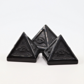 Pyramidi Obsidiaani musta 'Kaikkinäkevä Silmä' 40mm