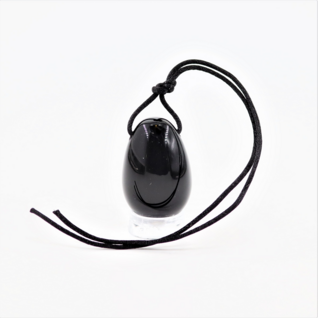Obsidiaani musta 'Yoni Egg' 30*20mm