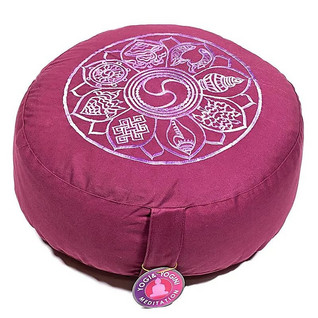 Meditaatiotyyny Viininpunainen '8 Auspicious Signs' 33*13cm