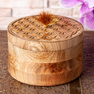 Puurasia pyöreä 'Flower of Life' 15*9,5cm