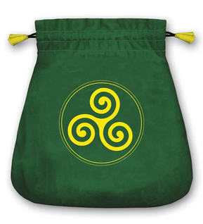 Samettipussi 'Celtic Triskel' metsänvihreä 20*20cm