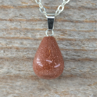 Riipus 'Droplet' Aurinkokivi Gold Stone 20*13mm
