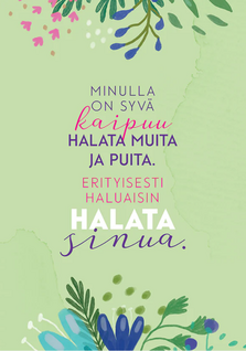 Postikortti 'Kaipuu halata' - Hidasta Elämää