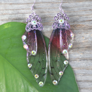 Korvakorut 'Korentosiipi' Purppura-Hopea-Glitter 65mm