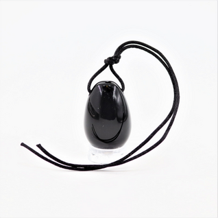 Obsidiaani musta 'Yoni Egg' 25*40mm