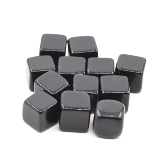 Obsidiaani musta 'Small Cube' hiottu 16mm