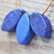 Riipus Lapis lazuli 'Drilled Wave' 30*15mm 1-laatu