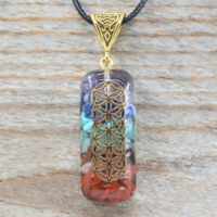 Kaulakoru 'Orgoniitti 7 Chakra' 40*15mm (2 mallia)