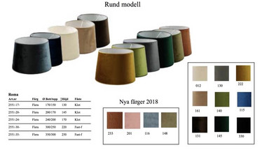 Varjostin Roma 2551, eri värejä
