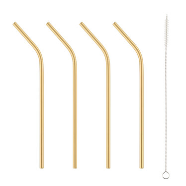 Juomapilli 4 kpl, Ruostumatonta Terästä - Gold