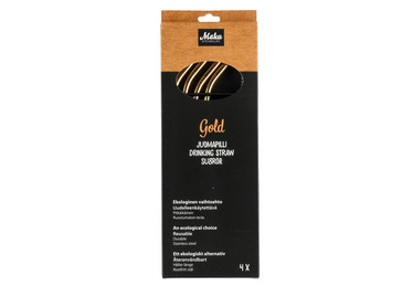 Juomapilli 4 kpl, Ruostumatonta Terästä - Gold