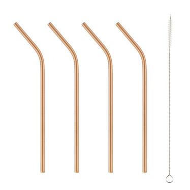 Juomapilli 4 kpl, Ruostumatonta Terästä - Rose Gold