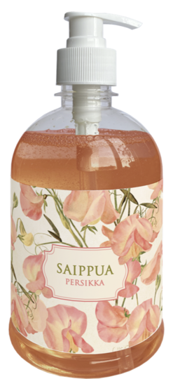 Nestesaippua 500 ml, Persikka / Tuoksuherne