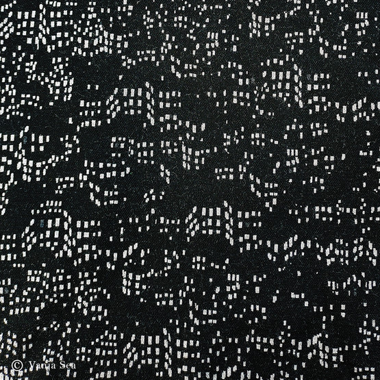 Yökaupunki Merino Wool Knitted Fabric, black/beige