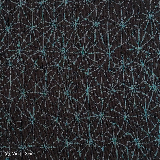 Beehive Organic Knitted Fabric, black/petrol
