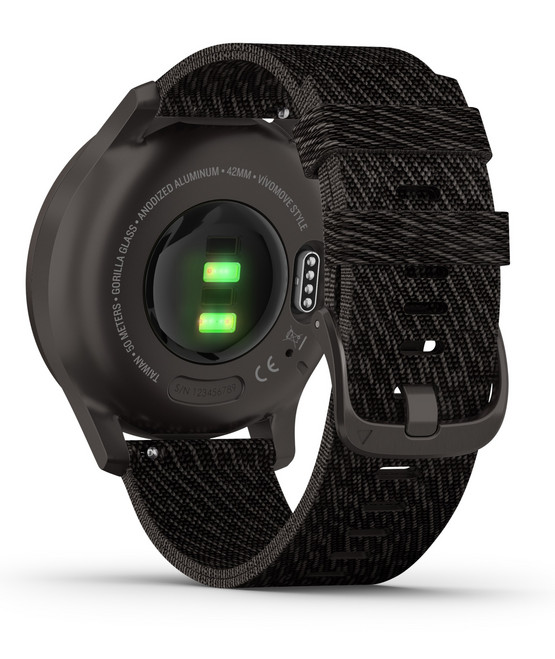 GARMIN VIVOMOVE STYLE, 42MM, GUNMETAL-DARK GRAY