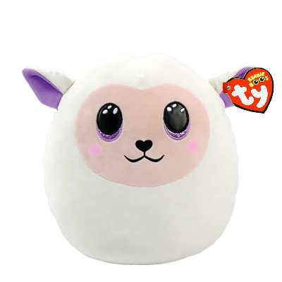 TY Squishy Beanies FLUFFY - white lamb squish 25cm