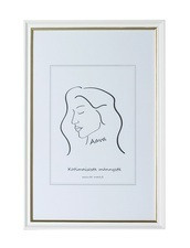 Aava 15x20 Valokuvakehys, valkoinen kultaviivalla