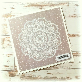 Joulukortti - Mandala (pilkut harmaa)