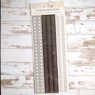 Teematarranauha - Mustavalkoinen, 1 arkki (10x23cm)