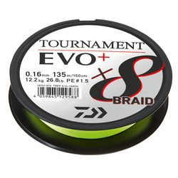 Daiwa Tournament 8 Braid EVO+ 135m Chartreuse